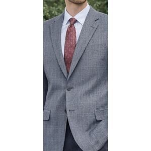 Joseph & Feiss Blazer Sport Coat Men Gray Plaid Wool Business 42R